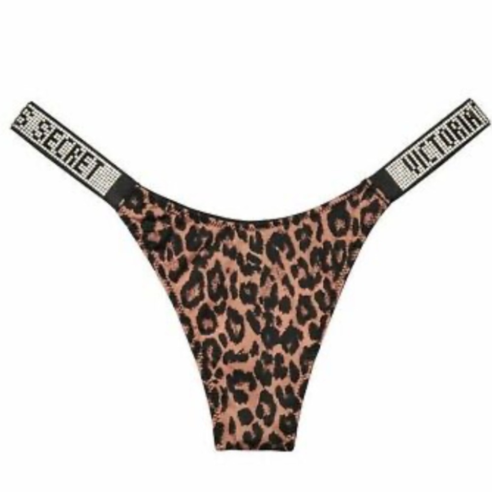 Victoria's Secret Leopard Print Thong Panty in Brown and Black